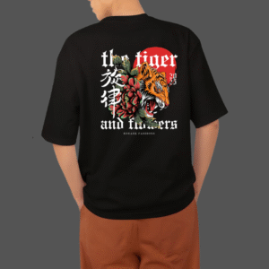 TIGER AND FLOWERS OVERSIZED AND REGULAR UNISEX TSHIRTS
